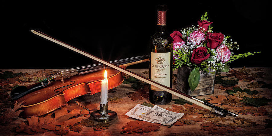 Wine, Roses, And Music Photograph