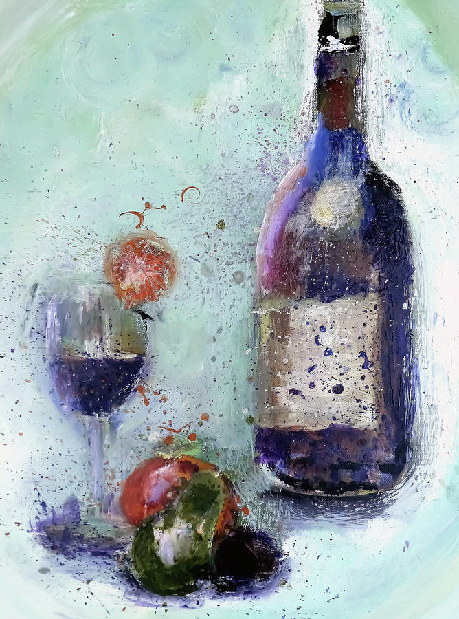 Wine Splash And Splatter Digital Art by Lisa Kaiser