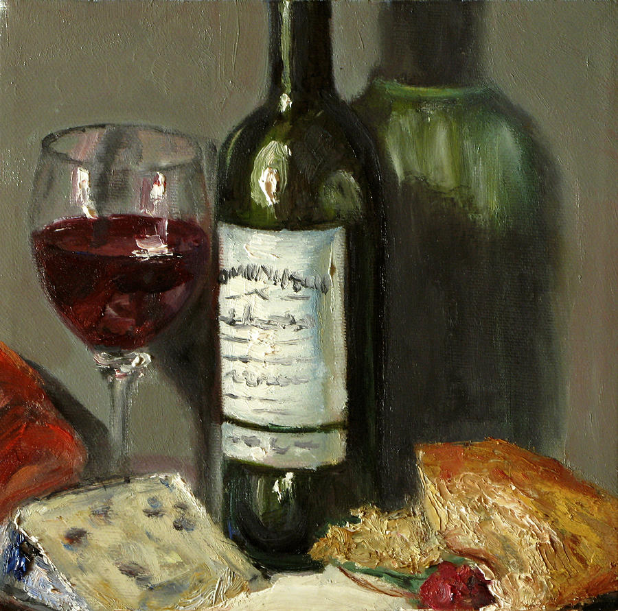 Wine Still Life Painting by Alma Dankoff - Pixels