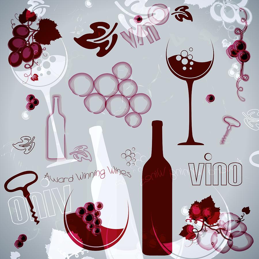 Wine Style Art Drawing by Serena King - Pixels