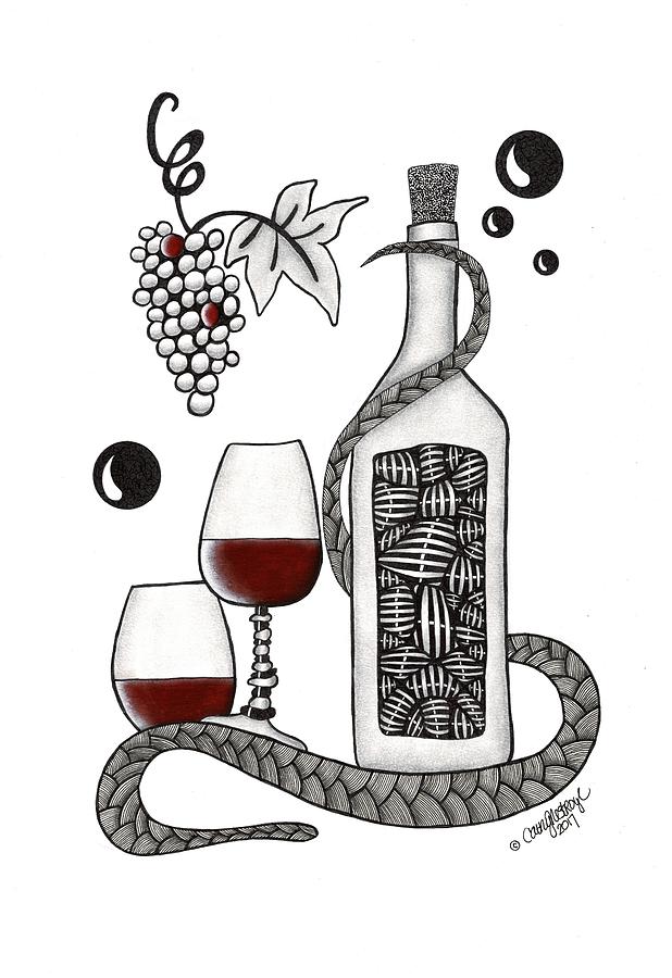 Wine Tasting Drawing By Cathy Nestroyl Fine Art America