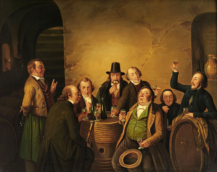Wine tasting Painting by Johann Peter Hasenclever