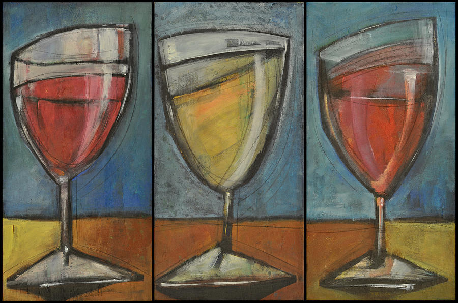 Wine Painting - Wine Trio Option 2 by Tim Nyberg
