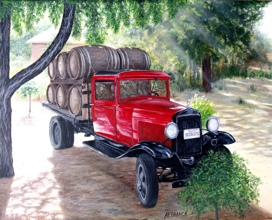 Wine Painting - Wine Wagon by Antonio F Branco