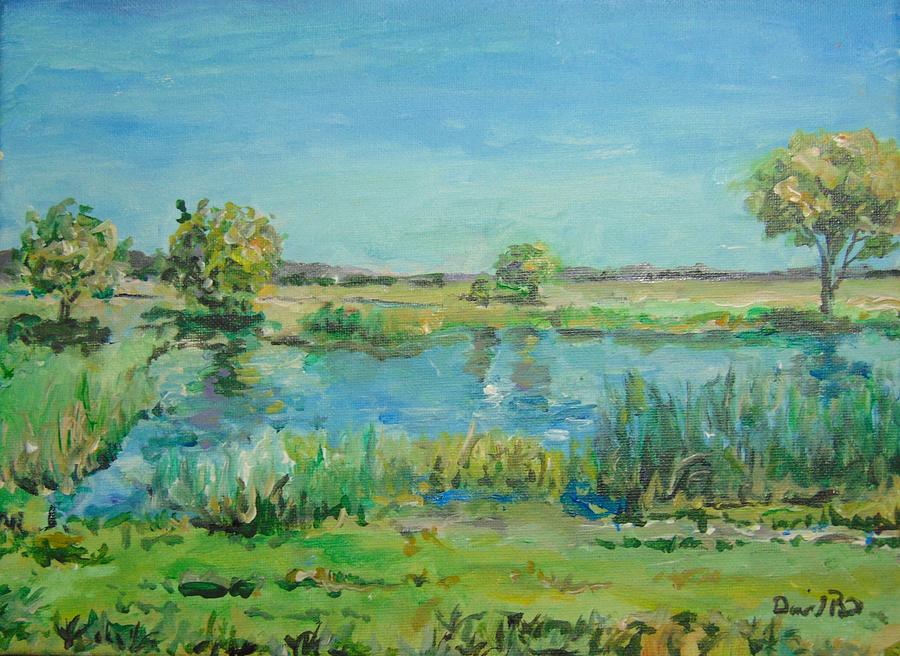 Winery Pond Painting by David Pitts