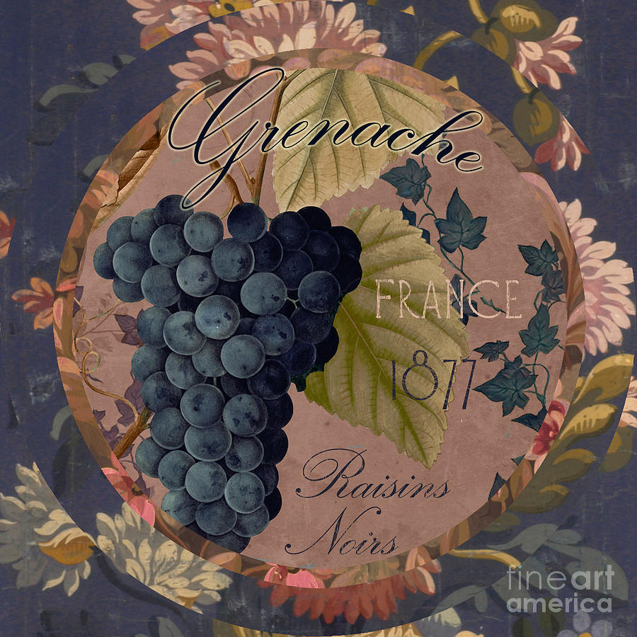 Fruit Painting - Wines of France Grenache by Mindy Sommers