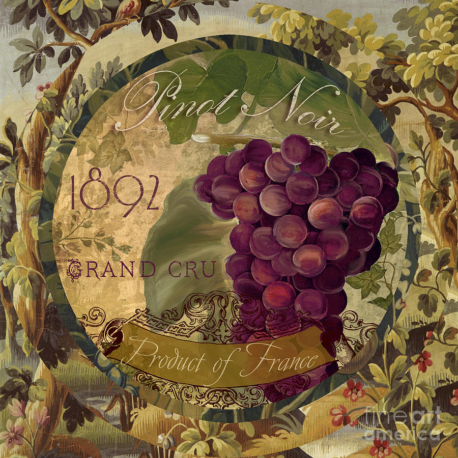 Fruit Painting - Wines of France Pinot Noir by Mindy Sommers