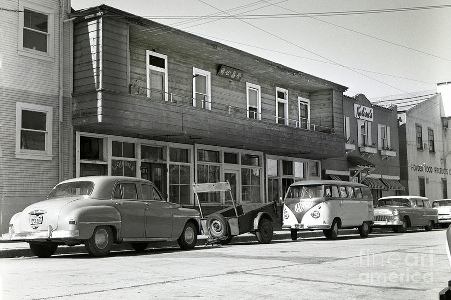 Cannery Row Photograph -  Wing Chong building, and Kalisa was next door Circa 1958 by Monterey County Historical Society