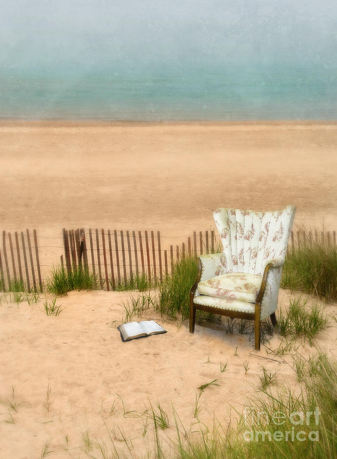 Wingback Chair at the Beach Photograph by Jill Battaglia
