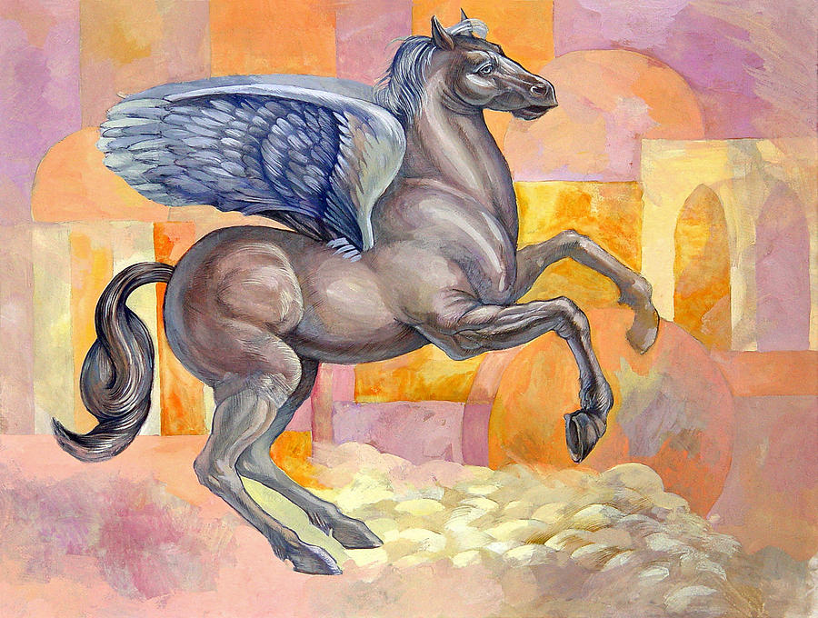 Winged Horse Painting by Filip Mihail
