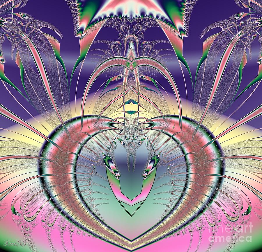 Winged Soul Flying Heavenward Fractal Digital Art by Rose Santuci-Sofranko