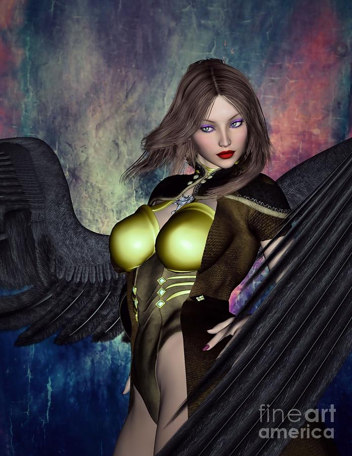 Winged Warrior Girl Digital Art