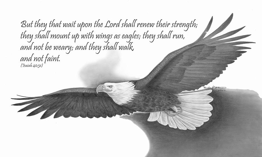 Wings as Eagles Drawing by Michael McFerrin