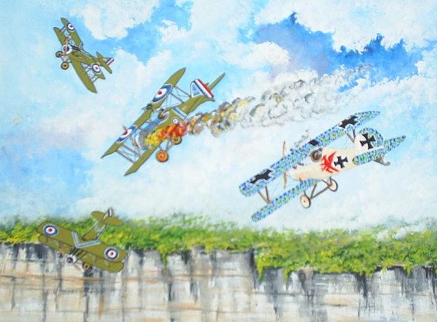 Aviation Painting - Wings Over Dover by Dennis D Vebert