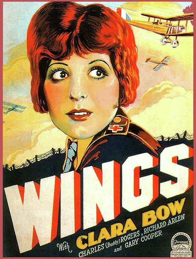 Wings theatrical poster 1927 Photograph by David Lee Guss