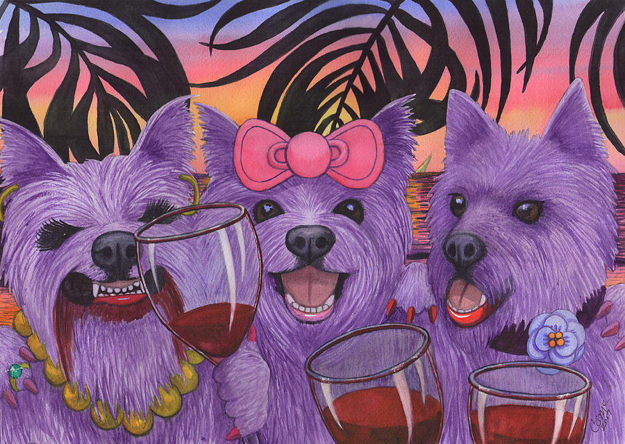 Wining Westies Painting by Catherine G McElroy