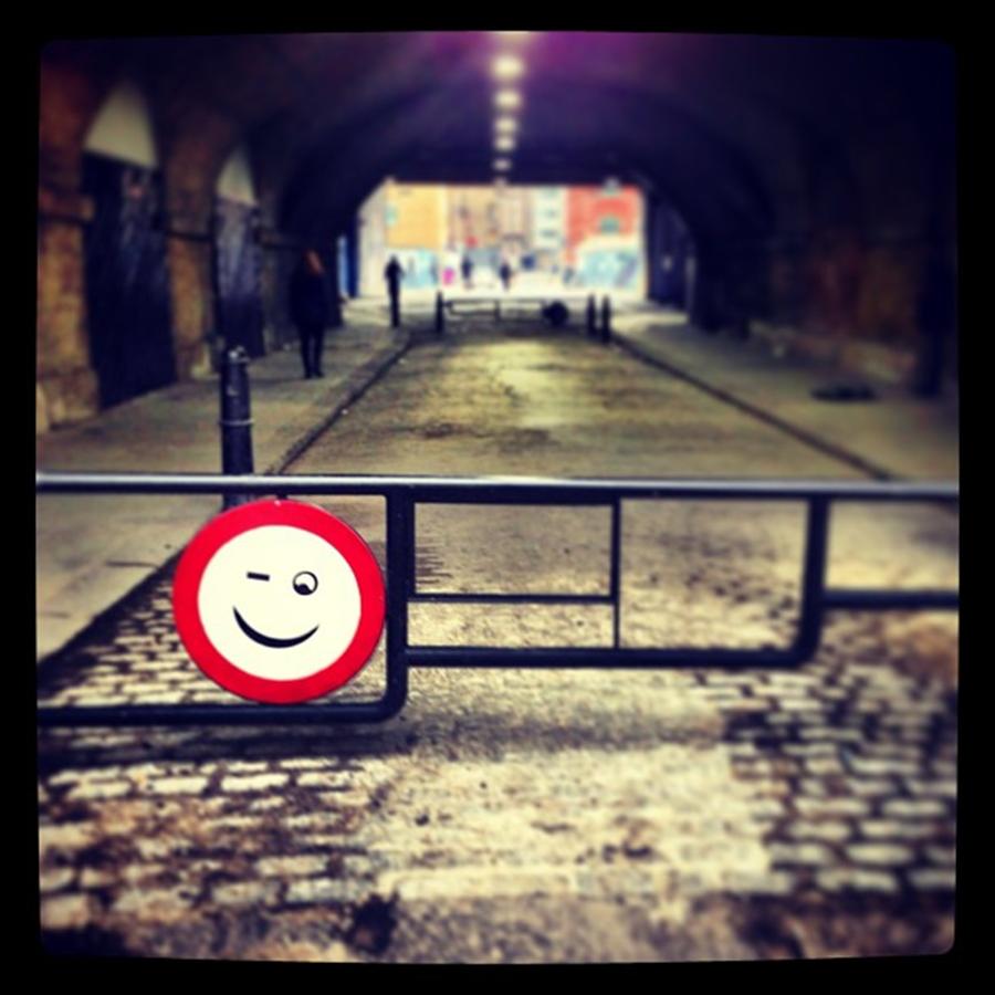 London Photograph - #winky #face #smiley #wink #stop #sign by Louise McAulay