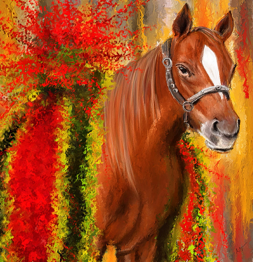 Horse Painting - Winner Is - Derby Champion by Lourry Legarde