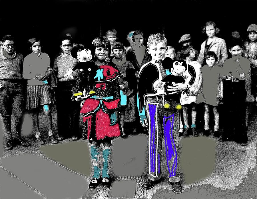 Winners in a drawing of  the Mickey Mouse Club Fox Tucson  Theater Tucson AZ c.1931-1932 color added Photograph by David Lee Guss