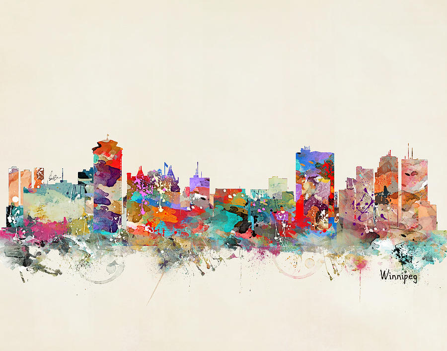Skyline Painting - Winnipeg Canada by Bri Buckley
