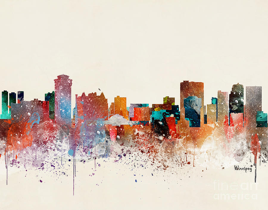Winnipeg Skyline  Painting by Bri Buckley