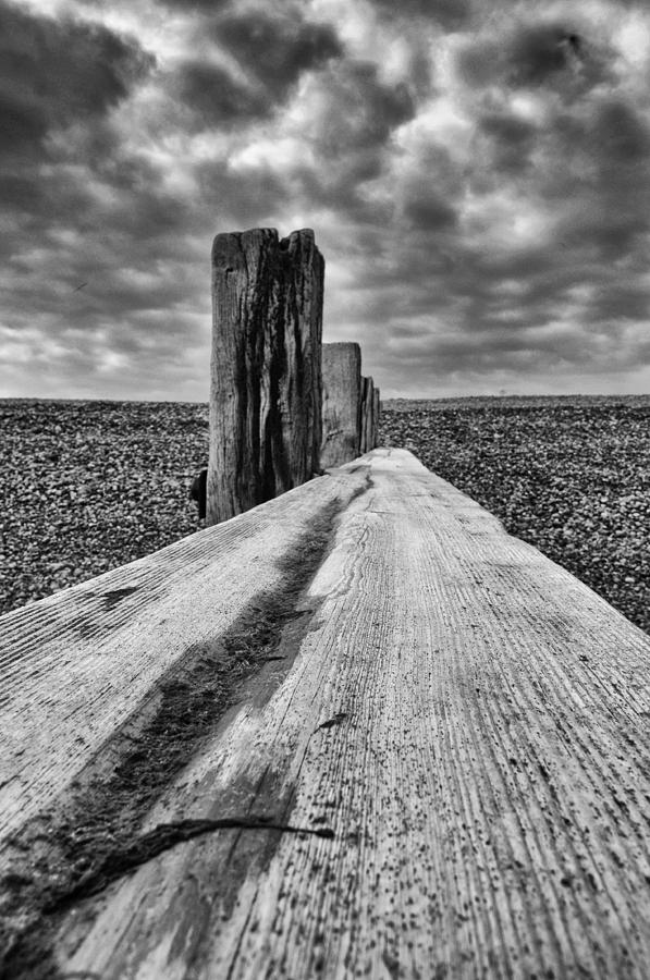 Black And White Photograph - Winshelsea Beach Sussex by Chris Pickett