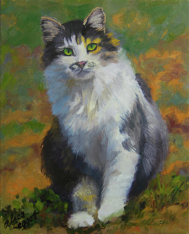 Calico Cat Painting by Alice Leggett