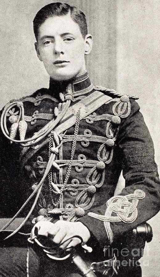 Winston Churchill as a Second Lieutenant in the 4th Queens Own Hussars Photograph by English School