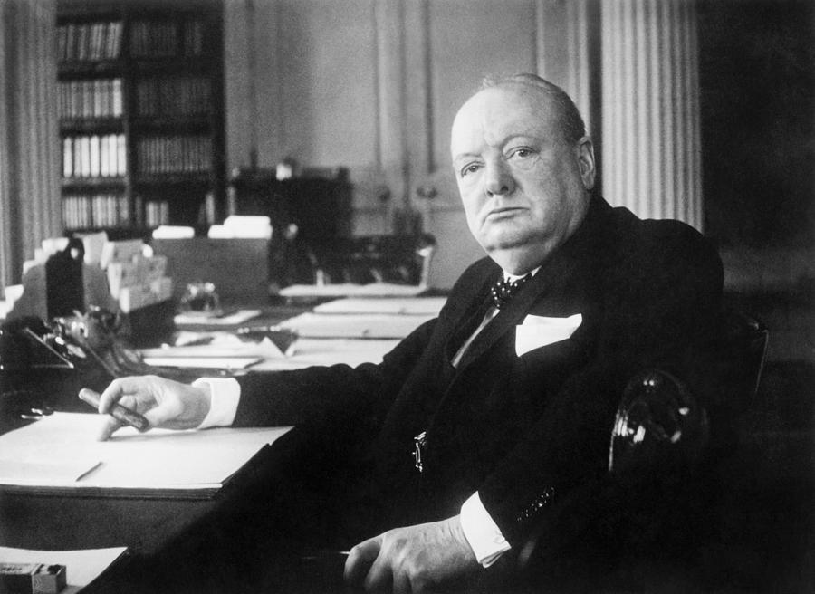 Winston Churchill Photograph - Winston Churchill at Number 10 Downing Street by War Is Hell Store