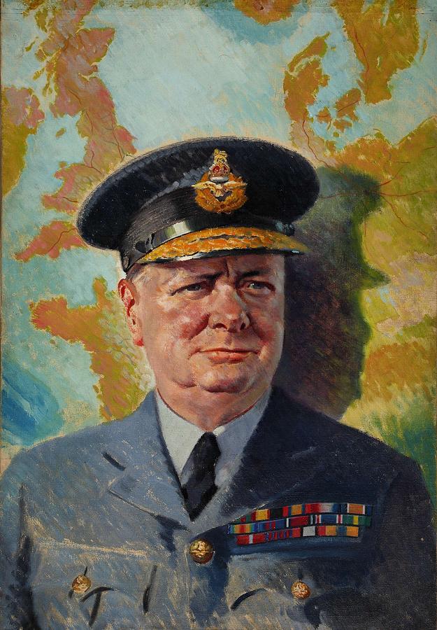 Winston Churchill in RAF uniform 1939-1946 Painting by Celestial Images
