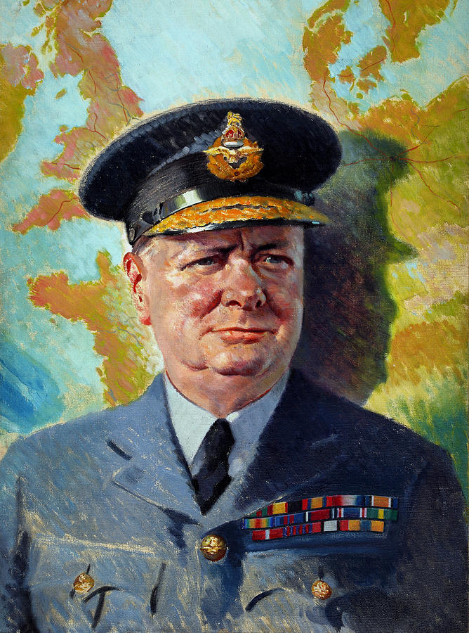 Winston Churchill In Uniform Painting by War Is Hell Store