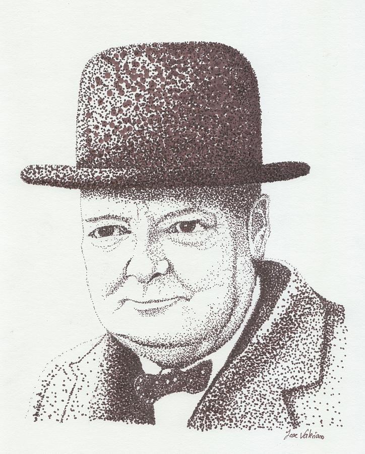 Winston Churchill Drawing by Martin Valeriano