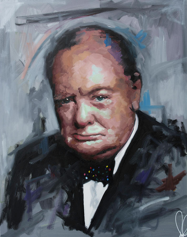 Winston Churchill Painting by Richard Day - Pixels