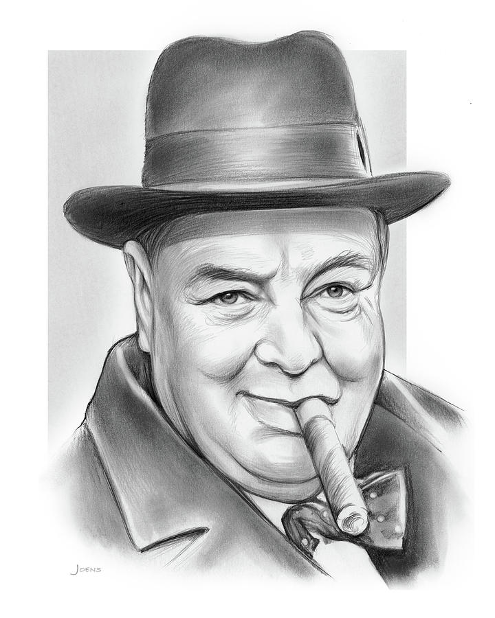 Winston Churchill Drawing - Winston by Greg Joens