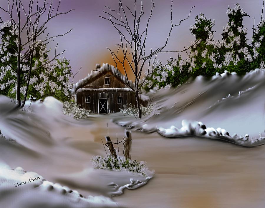 Winter Digital Art - Winter #11 by Diane Storer