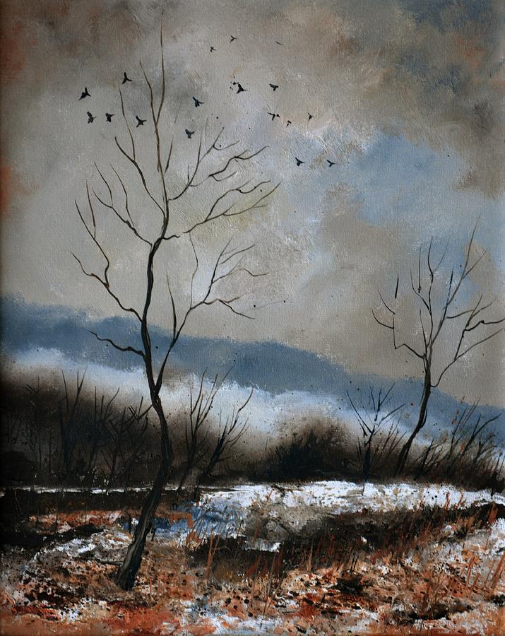 Winter 4571 Painting by Pol Ledent