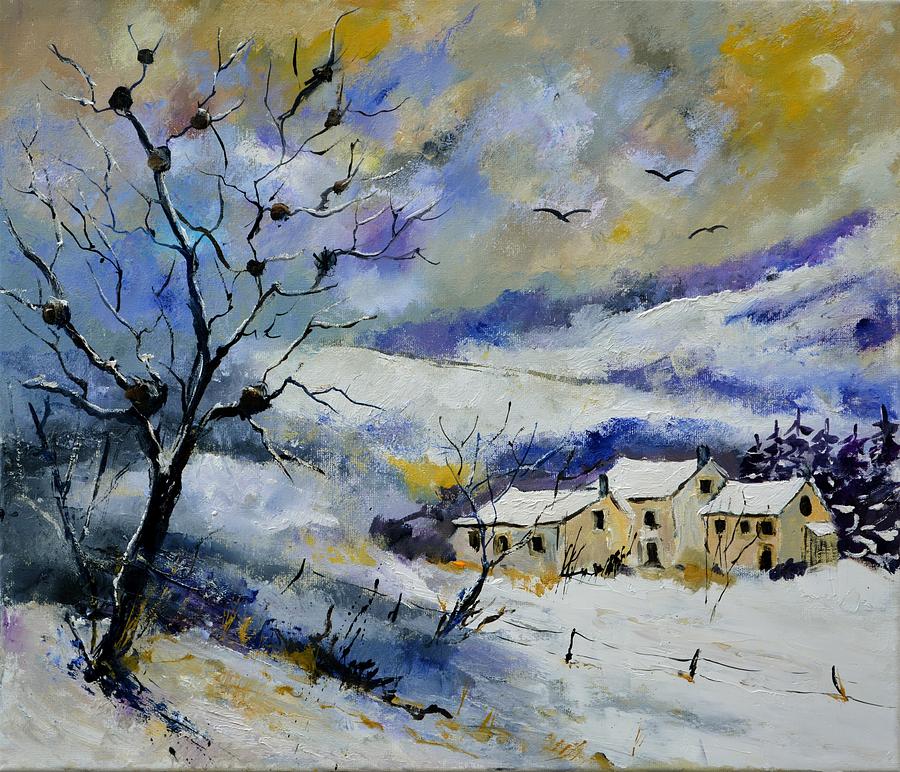 Winter 7671 Painting by Pol Ledent