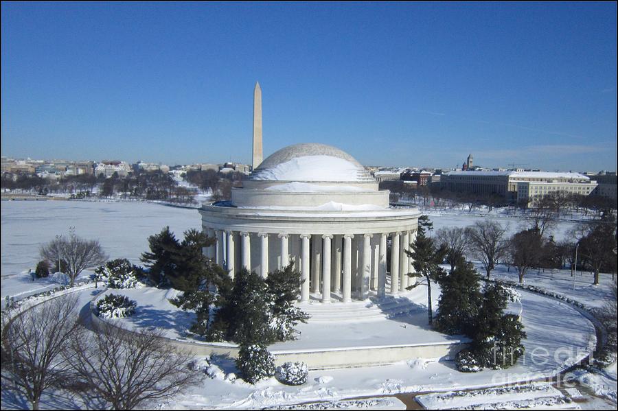 Winter Aerial Photograph Of The Jefferson Memorial Photograph
