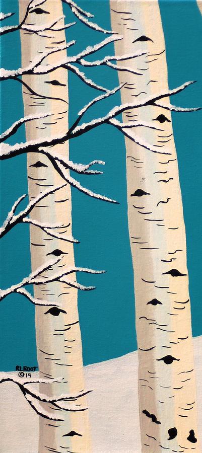 Winter Aspen #2 Painting by Ralph Root