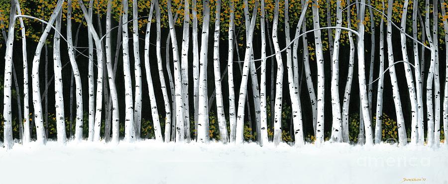 Landscape Painting - Winter Aspens II by Michael Swanson
