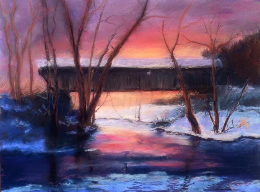 Landscape Painting - Winter at Bennetts Mill by Gail Kirtz