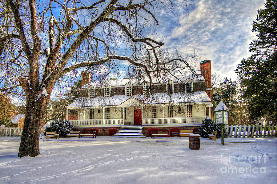 Winter at Campbell Tavern Colonial Williamsburg Photograph by Karen Jorstad