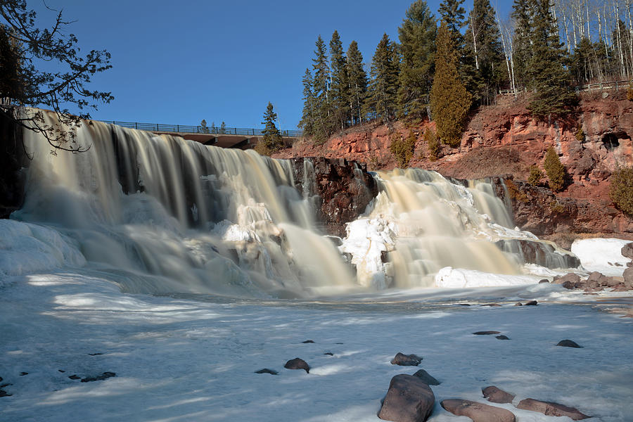 Winter at Gooseberry Falls Photograph by Susan Rissi Tregoning