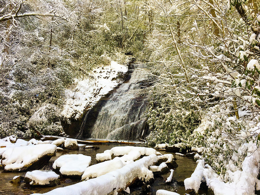 Winter at Helton Creek Falls 2 Photograph by Kelly Kennon