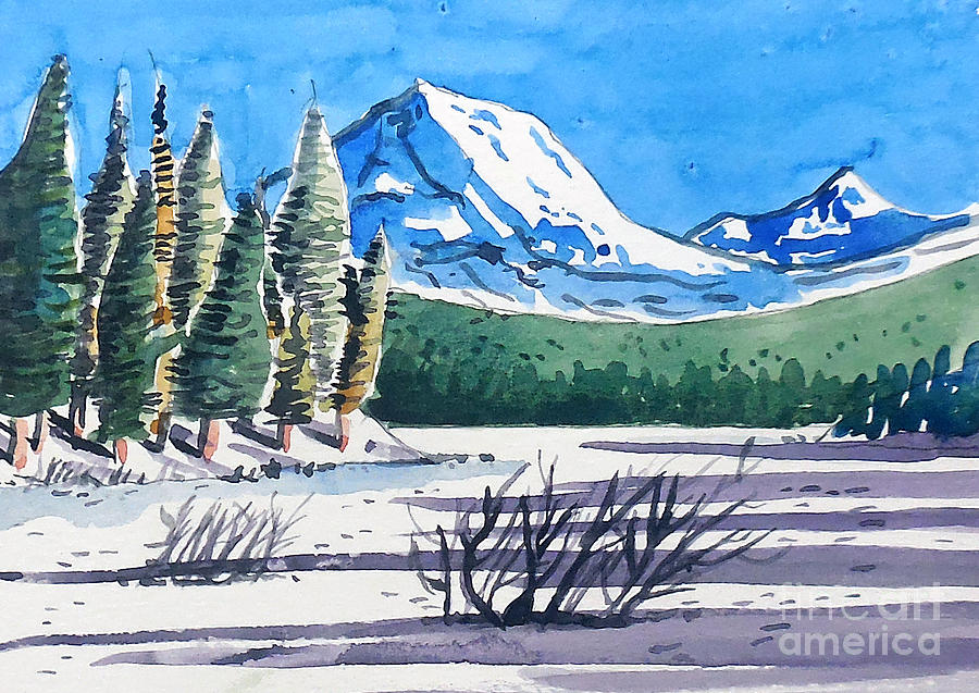 Winter At Mt. Lassen Painting by Terry Banderas