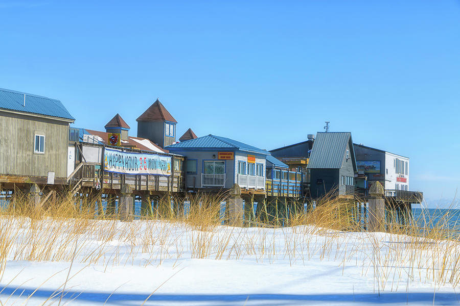 Winter at Old Orchard Beach Photograph by Elizabeth Dow