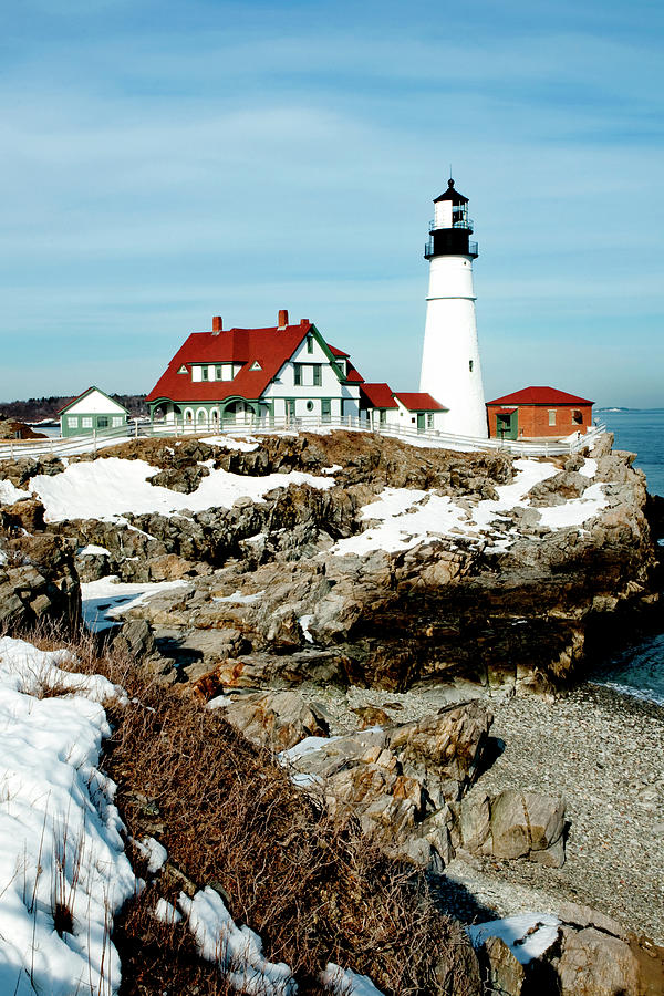 Winter at Portland Head Photograph by Greg Fortier