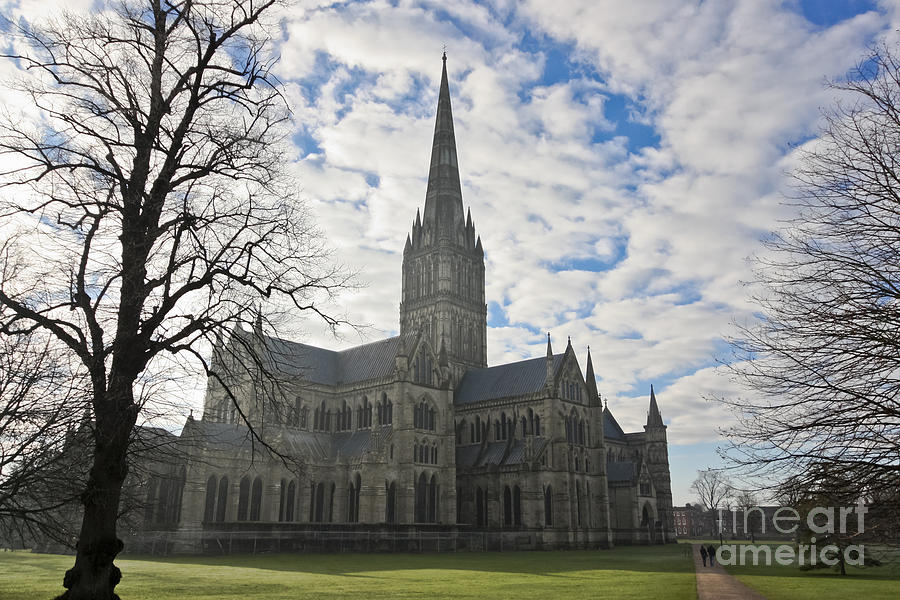 Winter at Salisbury Cathedral Photograph by Terri Waters
