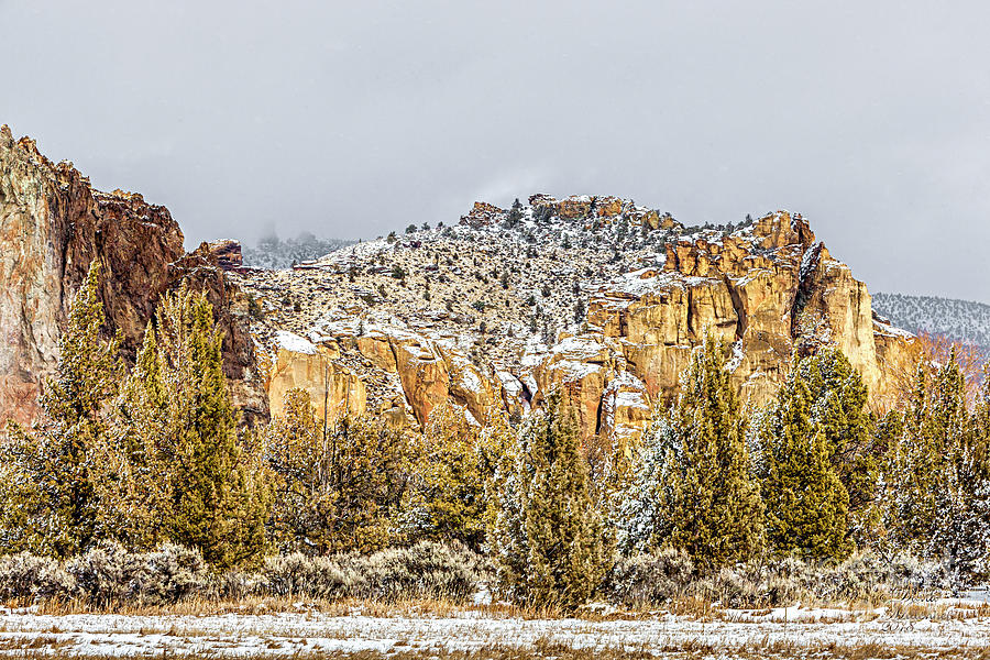 Winter at Smith Rock Photograph by David Millenheft