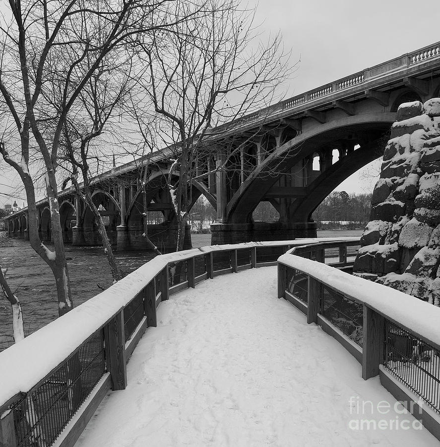 Winter At The Bridge Photograph by Skip Willits